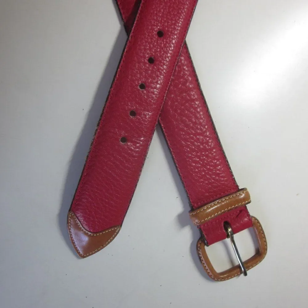 Dooney & Bourke Womens Vintage Red Leather Belt Size 30 28- 30
